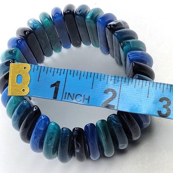 Aqua Blue Stretch Bracelet - Picture 6 of 11